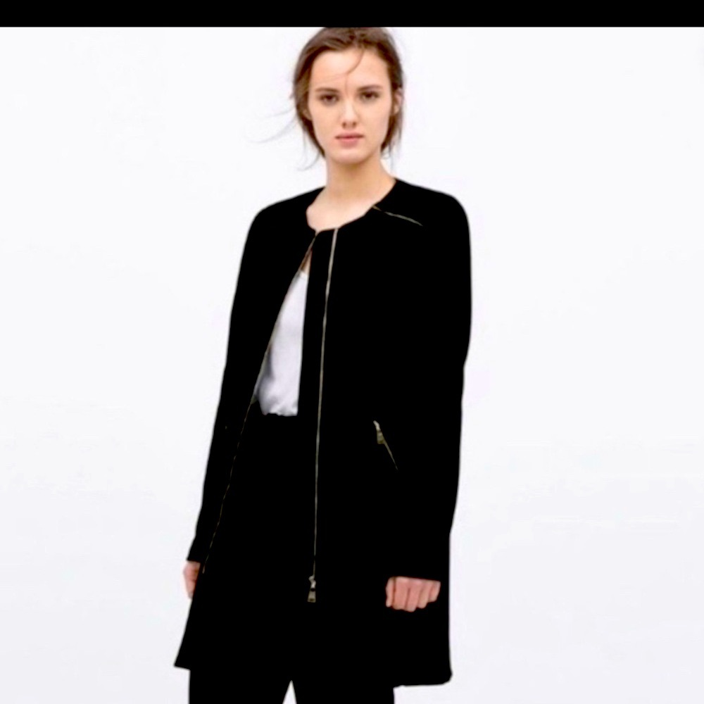 Zara Black Coat Modern Minimalist Design